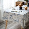 GLORY SEASON Rustic Tablecloth Classic French Village Printed Linen Fabric