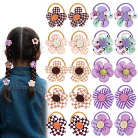 JIEYAO 20 Stück Baby Mädchen Haargummis, Süßes Elastisches Blumen Haargummi Bunt Pferdeschwanzhalter Haargummi Kinder Nahtlos Weich Haarschmuck für Frauen Mädchen Kleinkinder
