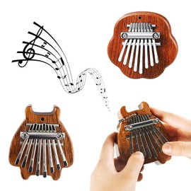 Kalimba Instrument Percussion Instruments Mini Thumb Piano 2 Pieces Thumb Piano Marimba Piano Musical Instruments for Children from 1 Year Calimba Mahogany Finger Piano Marimba (8 Keys)