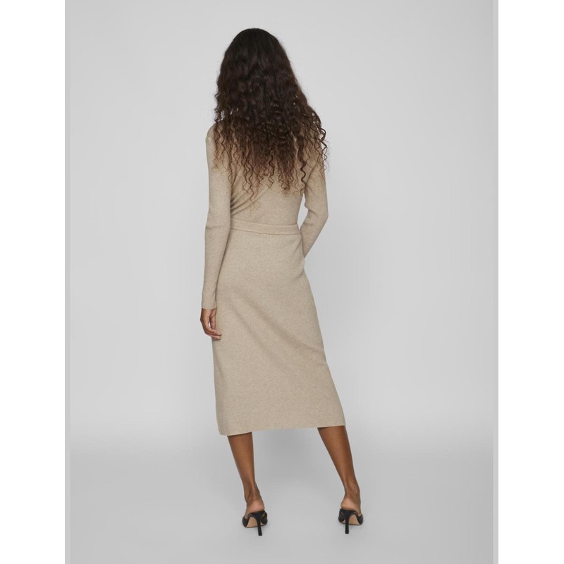 Vila Female Midi Skirt Knitted, Natural melange