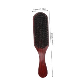 Mikinona Boar Bristle Beard Brush with Handle Natural Bristle Grooming Tool for Men Curved Design for Easy Styling Versatile Hair Beard Maintenance for All Hair Types
