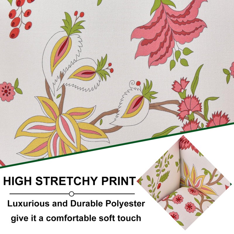 CRFATOP Wingback Chair Covers 2 Pieces Stretch Printed Wing Back