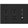 Coax 2 HDMI Wall Plate-2 Outlet Black/Black