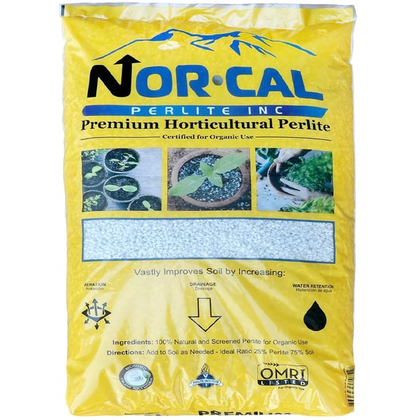 Norcal Perlite Horticultural Perlite Organic Certified Premium Screened Coarse – Garden Indoor Outdoor Plants – Soil Additive Better Aeration and Drainage - 2 Cubic Feet (62 Quarts) 1 Bag