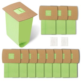 12 Pack PKBB12DW Type BB Compact Canister Vacuum Bags Replacement for Oreck XL Buster B Canister Vacuum bags BB180 BB280 BB850 BB870 BB900 BB1000 MV160 with 2 Motor Filter