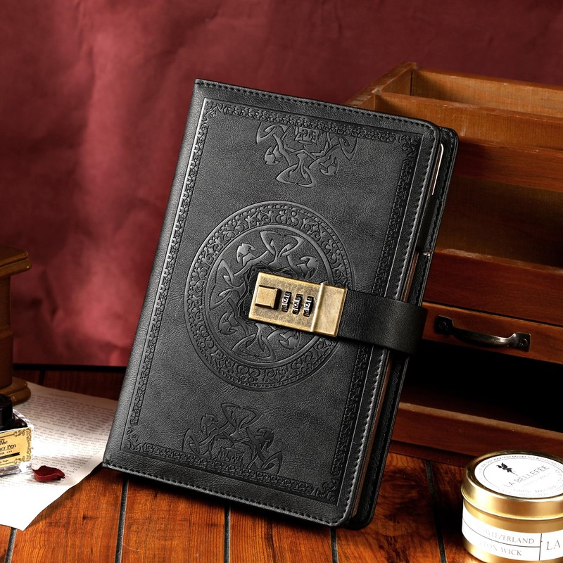 CAGIE Journal with Lock for Men and Women Refillable 290