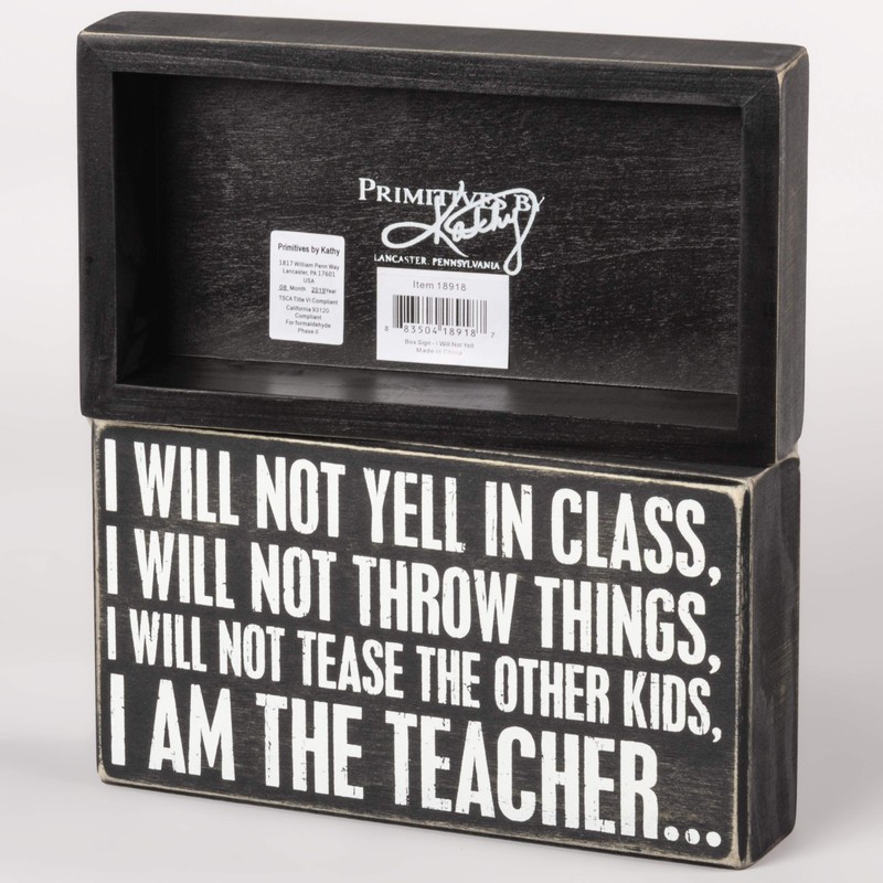 Primitives by Kathy Classic Box Sign, 8 x 4.5-Inches, I