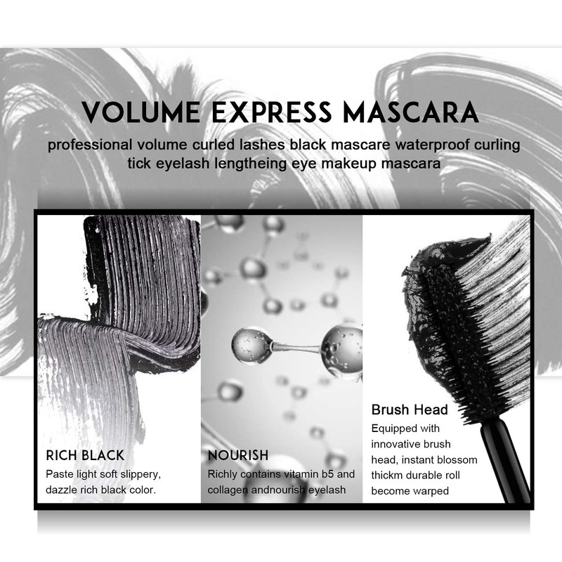 3 Pcs 4D Silk Fiber Lash Black Mascara, Longer &
