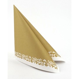 50 Napkins Fabric-Like – Romantic; Colour: Gold, Size: 40 x 40 cm