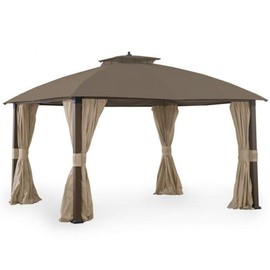 Garden Winds New Improved Custom Fit Replacement Canopy Top Cover Compatible with A101007600, A101007603, A101007604 Broyhill Eagle Brooke Ashford Asheville Gazebo - Nutmeg, Riplock 350