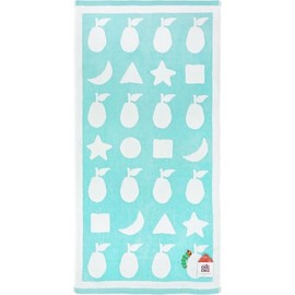 Hayashi CP433201 Compact Bath Towel, Approx. 19.7 x 39.4 inches (50 x 100 cm), Harapeko Aomushi, Shape, Blue