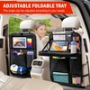 Zecirl 2Pack Car Backseat Organizer with Foldable Table Tray,6 Storage