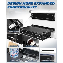 Sunsdrew 2025 Upgraded Foldable Tailgate Table for Ford Bronco 2021+ 2/4 Door(Not Sport) No-Drill with Storage Shelf MOLLE Ideal for Camping Accessories