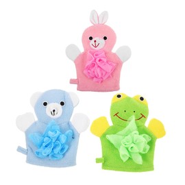 FRCOLOR 3pcs Exfoliating Gloves Set Bath Mitts for Gentle Exfoliation Body Scrubber for Shower for Home Hotel Use Soft Durable Material for Neck Shoulders Feet Care