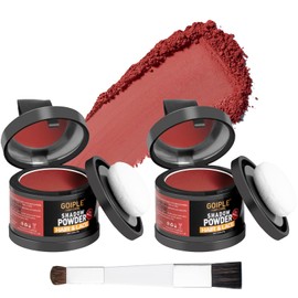 Root Cover Up Powder for Women - Hairline, Bald Spots, Eyebrows, Beard Line Touch Up - Light Blonde Hair Fibers for Thinning Hair Shadow, 2 Pack (Red Brown)