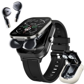 Denash 2 in 1 Smart Watch with Headphones, 2.01 Inch HD Screen Smartwatch with Phone Function, 100+ Sports Modes, Sports Watch with NFC GPS Heart Rate Sleep Monitor Pedometer for Android & iOS