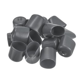 sourcing map 50pcs Rubber End Caps 25mm(1") ID Vinyl PVC Round Tube Bolt Cap Cover Screw Thread Protectors Dark Grey