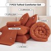Andency Queen Comforter Set Burnt Orange - 7 Pieces Bed