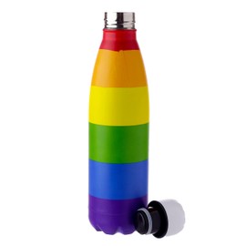 Puckator Somewhere Rainbow - Stainless Steel Water Bottle - Cold For 24h And Hot For 12h - Metal Water Bottles With Rainbow Design - Double Walled Modern Thermos Flask - Bpa Free - 500 ml