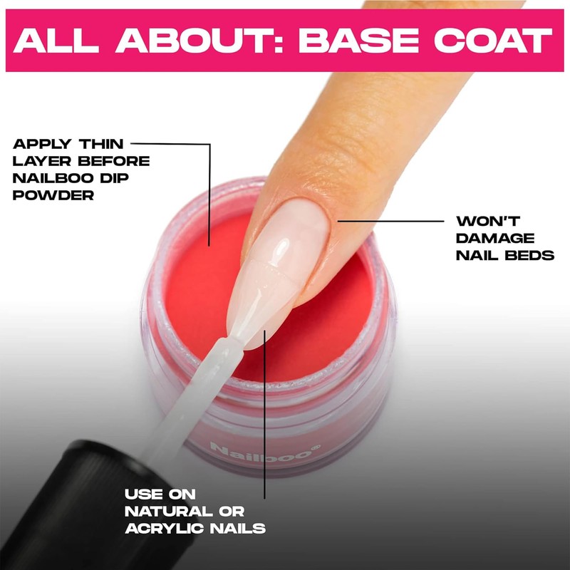 Nailboo Dip Powder Essential Liquid, Base Coat for Nail Dip