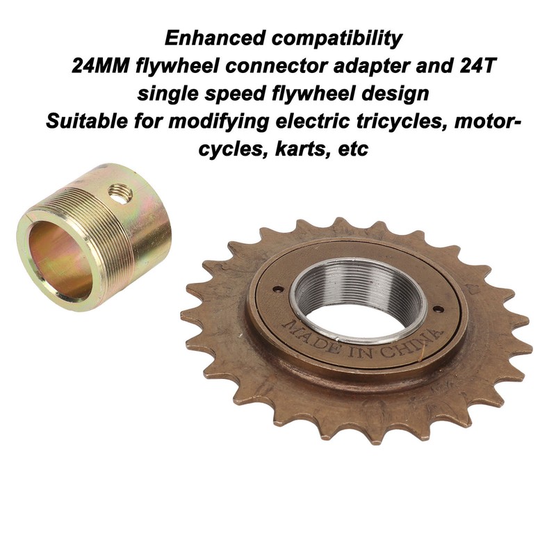 Bike Freewheel Adapter Set Professional 24T Single Speed Freewheel 24mm