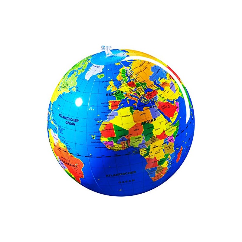 HCM Kinzel Caly 76114 - Aufblasbarer Globus glänzend, Kinderspiele