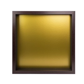 CountryArtHouse 13x13 Brown Shadow Box Frame with A 1 3/4" Usable Depth Includes Gold Acid-Free Backing, UV Resistant Acrylic, & Hanging Hardware