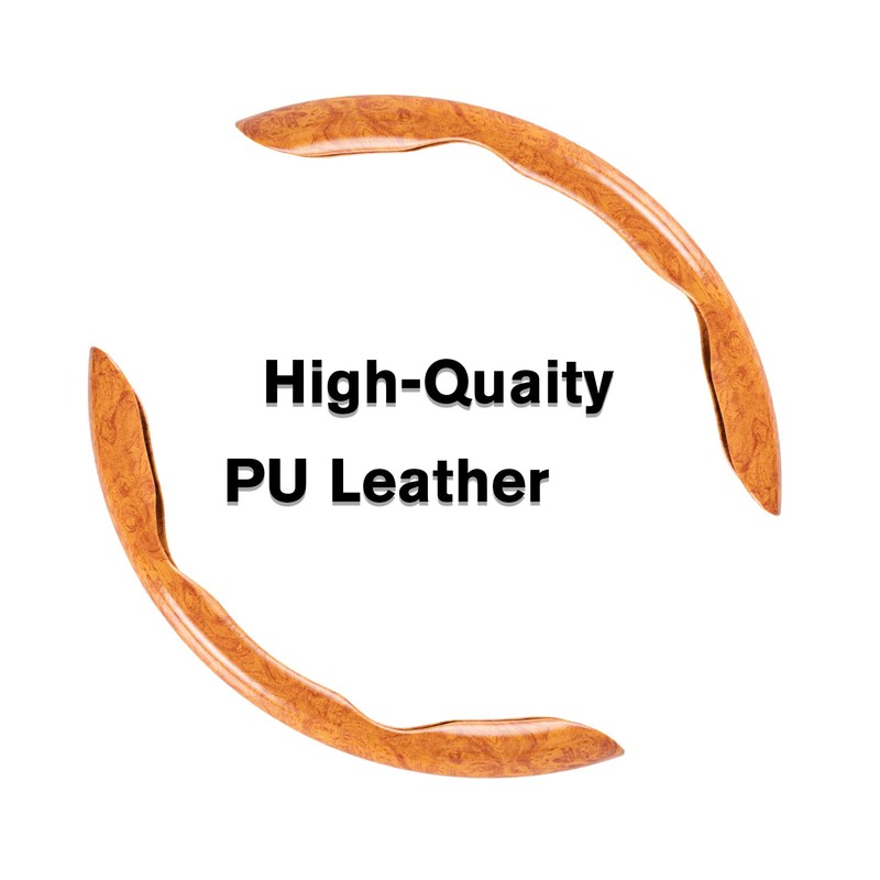Amiss Car Wood Grain Steering Wheel Cover, Car Interior Accessories,