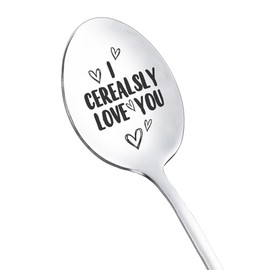 Couples Gifts Spoon for Boyfriend Girlfriend I Cerealsly Love You Gift Spoons for Couple Funny Anniversary Christmas Gift for Husband Wife Cereal Lovers Gifts Spoon