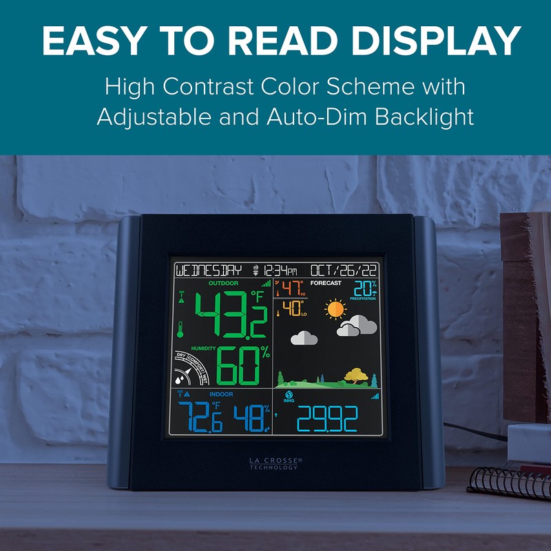 La Crosse Technology V11-TH Color Wireless WiFi Weather Station…