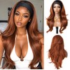 Yaki Wavy Flip Curls Headband Wigs for Black Women Ombre
