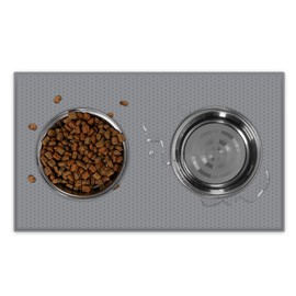 EPESTOEC Premium Silicone Dog Food Mat,Dog Bowl mat, Pet Food pad- Anti-Slip Pet Food Mat for Dogs and Cats - Waterproof and Easy to Clean Gray -24 * 16IN