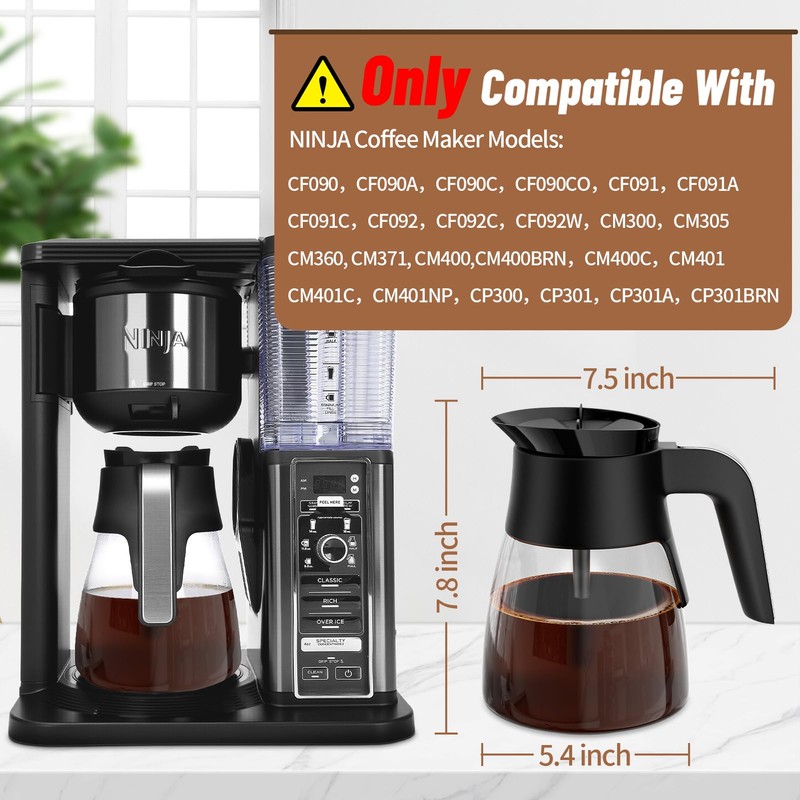 10 Cup Coffee Pot Replacement for Ninja Coffee Maker CM401