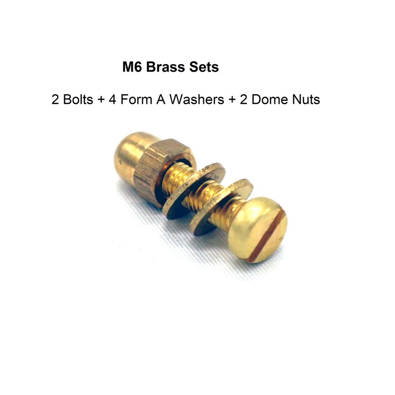 Brass Sets M6 x 10mm Length Bolts Form A Washers