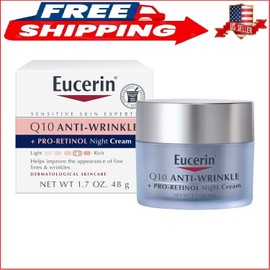 Eucerin Q10 Anti-Wrinkle Face Night Cream, Unscented 1.7 Ounce