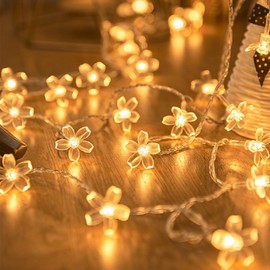 WFGGEH Flower String Lights, 10ft 20 LED USB Powered Cherry Blossom Fairy String Lights for Party Birthday Wedding Christmas Home Decoration