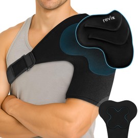 REVIX XL Triple-Layer Gel Shoulder Ice Pack for Rotator Cuff Cold Therapy, Reusable Ice Pack Shoulder Brace with Extra Removable Coldfocus for Long-Lasting Cooling, Workout Relief & Sports Recovery