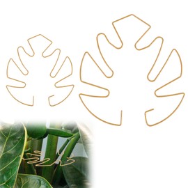 2pcs Monstera Leaf Plant Support, 2 Size Climbing Plant Stem Support Hooks Ideal Monstera Stabilizer Grapple Holder Turtle Shell Clamp Set for Thriving Growth Plant(Gold)