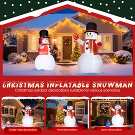 8 FT Christmas Inflatable Snowman Outdoor Decoration, Giant Christmas Blow Up Outdoor Decor Waterproof with Built-in Bright LED Lights for Yard Garden Patio Lawn