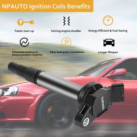 Ignition Coils Pack Replacement Set of 4 for 1.8 1.8L L4 Toyota Corolla Matrix Prius, Scion xD, Lexus CT200h 2009 2010 2011 2012 2013 2014 2015 2016 2017 2018 2019, UF596 C1714 90919-02252