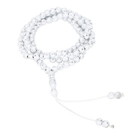 Islamic Prayer Beads, Muslim Rosary Beads 99 Grains Resin Gilding Religious Article(White)
