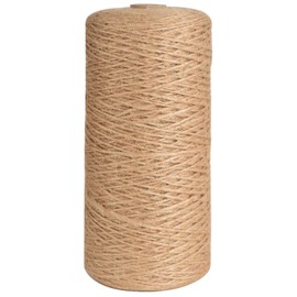 MJGG Natural Jute Twine String 1/25 Inch 1312 ft Thin Ribbon Hemp Twine for Craft Projects Gardening Art Artworks Home Wedding Decor Durable Twine Gift Wrapping Packing(1mm,400m)