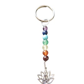 Chakra Keyring Handbag Charm Gemstone Crystal Lotus Buddha Yoga Meditation Reiki by Tribal Gifts