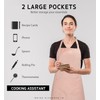 Syntus 2 Pack 100% Cotton Adjustable Bib Apron with 2