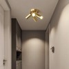 TCHAUSGZUS LED Ceiling Light 4-Light Copper Round Plate Ceiling Spotlight