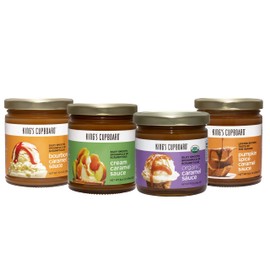 Caramel 4 Pack-Cream Caramel, Organic Caramel, Bourbon Caramel and Pumpkin Spice Caramel. Gourmet Dessert Sauce and Ice Cream Topping. Made in USA