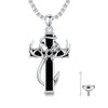 MEIDERBO Cross Urn Necklace for Ashes Fish Hook Cremation Necklace