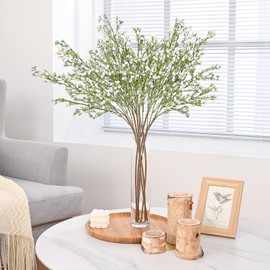 Dolicer Babys Breath Artificial Flowers, 3 Pcs Fake Baby Breath Flowers Artificial Bulk, 27.5’’ Long Stem Faux Gypsophila Flowers for Floral Arrangement Party Centerpieces Table Home Decor (White)