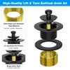 Matte Black Bathtub Drain Replacement Kit with Two-Hole Faceplate Drain