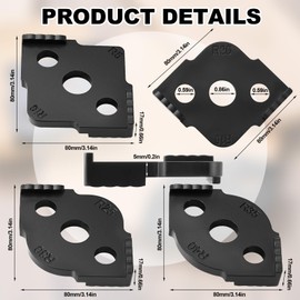 Xuhal 4 Pcs Router Corner jig Radius Template 8 Radius Angle Corner Routing Rounded Bit Templates Hardness ABS CNC Quick Jig for Woodworking (Black)